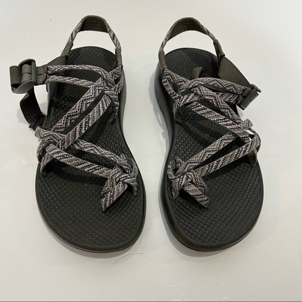 🦋🌙 CHACO | ZX3 Cloud Sandals with Purple and Gray Patterned Straps
